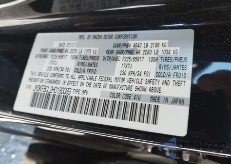 2017 Mazda Cx-5 Touring из США, поврежденный, VIN JM3KFBCL2H0180089